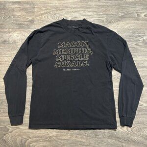 Bitter Southerner Large Macon Memphis Muscle Shoals Long Sleeve Shirt Rock Black